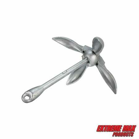 Extreme Max Extreme Max 3006.6659 BoatTector Galvanized Folding/Grapnel Anchor - 5.5 lbs. 3006.6659